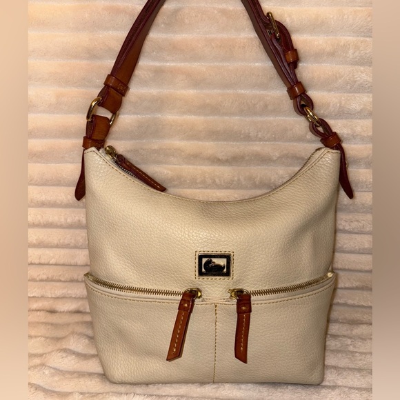 Dooney & Bourke Cream and Brown Shoulder Bag - Picture 7 of 13